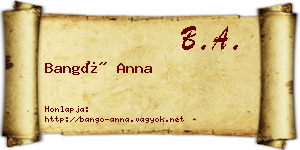 Bangó Anna névjegykártya