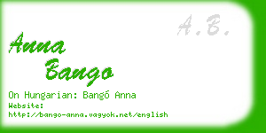 anna bango business card
